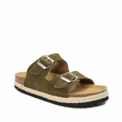 Jeffrey Campbell KHAKI RAFFIA SLIDE