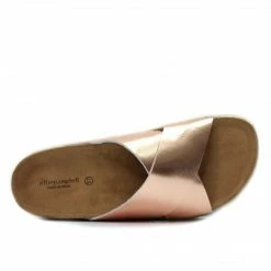 Jeffrey Campbell ROSE GOLD LEATHER PLATFORM SLIDE