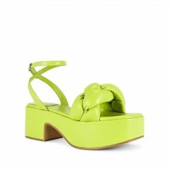 JEFFREY CAMPBELL BRAIDED PLATFORM SANDAL GREEN