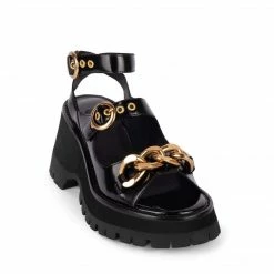 JEFFREY CAMPBELL CRUNCHED PLATFORM SANDAL BLACK