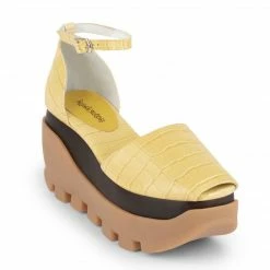 Jeffrey Campbell FUSE YELLOW CROCO PLATFORM Women