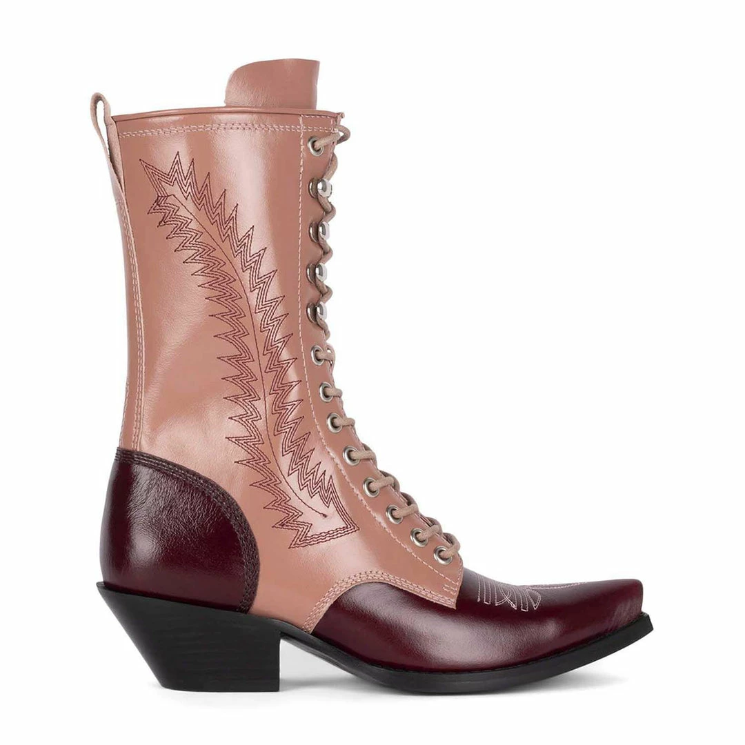 Jeffrey Campbell GITTY UP WINE / PINK BOOTS