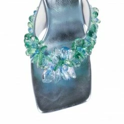 JEFFREY CAMPBELL GLIMMERY LIGHT BLUE BEADED SANDALS
