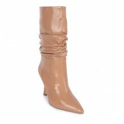 JEFFREY CAMPBELL GUILLO-2 DARK NATURAL PATENT BOOTS