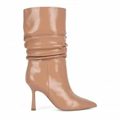JEFFREY CAMPBELL GUILLO-2 DARK NATURAL PATENT BOOTS