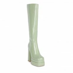 JEFFREY CAMPBELL KICKIN IT DOUBLE STACKED PLATFORM BOOTS MINT