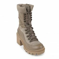 Jeffrey Campbell MANIAC NATURAL MID CALF COMBAT BOOTS