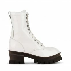 Jeffrey Campbell SYCAMORE3H WHITE COMBAT BOOTS