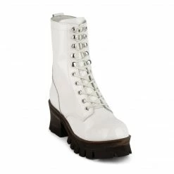 Jeffrey Campbell SYCAMORE3H WHITE COMBAT BOOTS