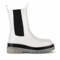 Jeffrey Campbell TANKED-CB PATENT WHITE BOOTS