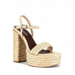 JEFFREY CAMPBELL YACHTY PLATFORM SANDAL NATURAL
