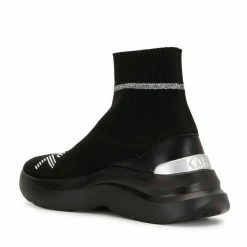 KARL LAGERFELD SKYLINE RHINESTONE LOGO SOCK BOOTS