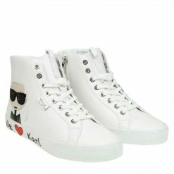 KARL LAGERFELD SKOOL WHITE HI TOP SNEAKER