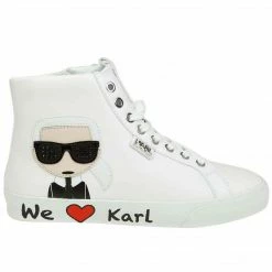 KARL LAGERFELD SKOOL WHITE HI TOP SNEAKER