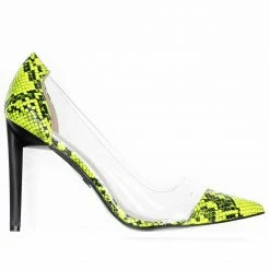 KENDALL + KYLIE MINT NEON LIME / CLEAR PUMPS
