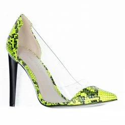 KENDALL + KYLIE MINT NEON LIME / CLEAR PUMPS