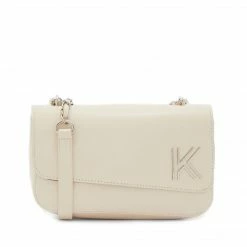 KENDALL + KYLIE SILVA OFF WHITE SHOULDER BAG