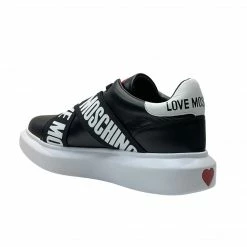 LOVE MOSCHINO BLACK LOGO-STRAP CHUNKY SNEAKERS