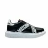 LOVE MOSCHINO BLACK LOGO-STRAP CHUNKY SNEAKERS