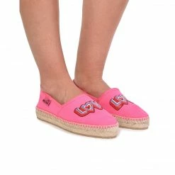 LOVE MOSCHINO FUSCHIA LOVE-PRINT ESPADRILLE