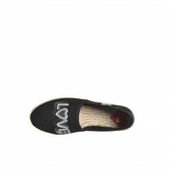 LOVE MOSCHINO BLACK LOVE-PRINT ESPADRILLE