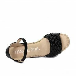 MACARENA INES 10 BLACK WEDGE SANDALS
