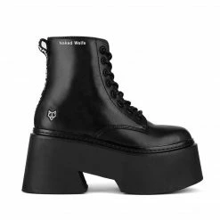 NAKED WOLFE ENGLAND PLATFORM BLACK BOOTS