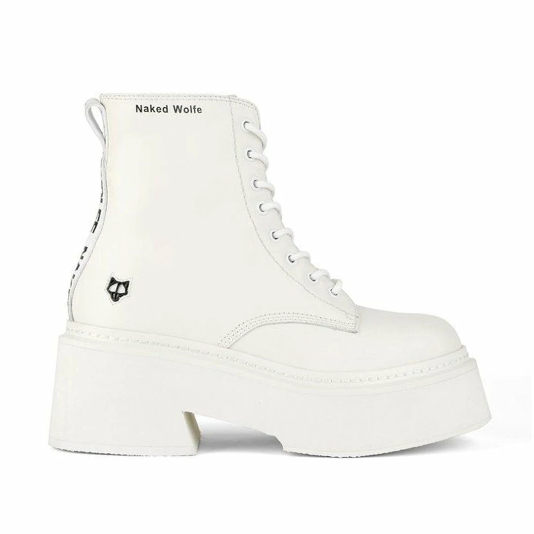 NAKED WOLFE MAYFAIR WHITE BOOTS