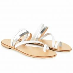 Como Store NICOLAS LAINAS THASSOS SILVER WHITE SANDALS