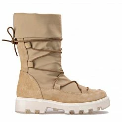 POPA BEIGE SPLIT LEATHER BOOTS
