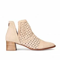 POPA CRISTINA PICADO BEIGE SERRAJE BOOTIES