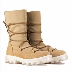 POPA BEIGE SPLIT LEATHER BOOTS