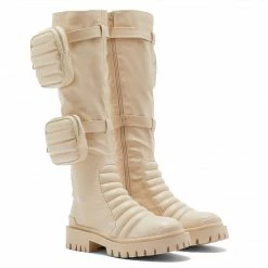 PUBLIC DESIRE DECADE BONE KNEE BOOTS