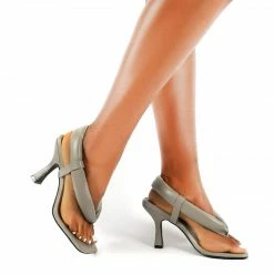 PUBLIC DESIRE ALINA GREY PADDED SANDALS