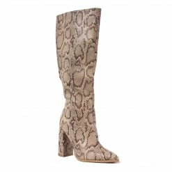 PUBLIC DESIRE POSIE NATURAL SNAKE BOOTS