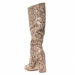 PUBLIC DESIRE POSIE NATURAL SNAKE BOOTS