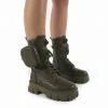 PUBLIC DESIRE INTENTION KHAKI CHUNKY SOLE BOOTS