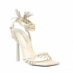 PUBLIC DESIRE TWISTIN NUDE WRAP AROUND HEELS