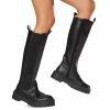 PUBLIC DESIRE ANDI BLACK KNEE HIGH CHUNKY SOLE BOOTS
