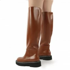 PUBLIC DESIRE DANA TAN KNEE HIGH BOOTS