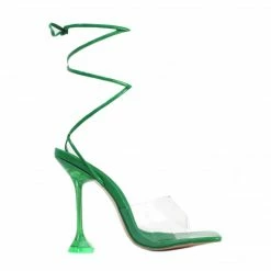 PUBLIC DESIRE BLY GREEN PATENT HEELS
