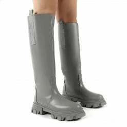 PUBLIC DESIRE GENIUS KNEE HIGH BOOTS GREY