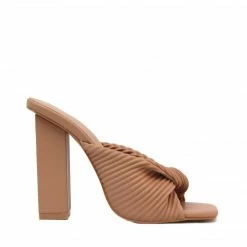 PUBLIC DESIRE LADY BEIGE PU HEELS