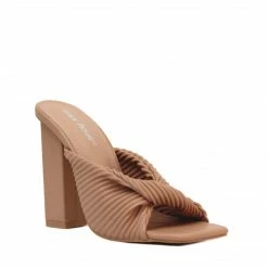PUBLIC DESIRE LADY BEIGE PU HEELS