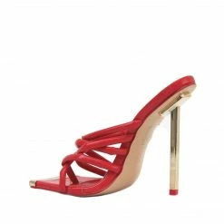 PUBLIC DESIRE COINCIDENCE RED STILETTO HEELS