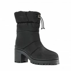 PUBLIC DESIRE VINE BLACK NYLON BOOTS