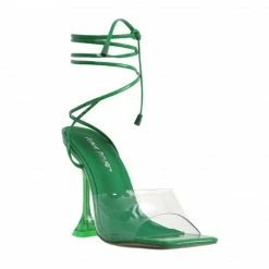 PUBLIC DESIRE BLY GREEN PATENT HEELS