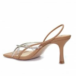 PUBLIC DESIRE ANNIKA NUDE DIAMANTE HEELS