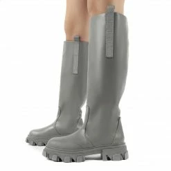 PUBLIC DESIRE GENIUS KNEE HIGH BOOTS GREY