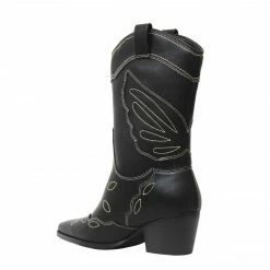 PUBLIC DESIRE HOWDY BLACK PU BOOTS